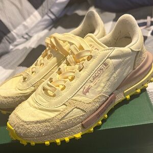 Lacoste Yellow and Cream Sneakers